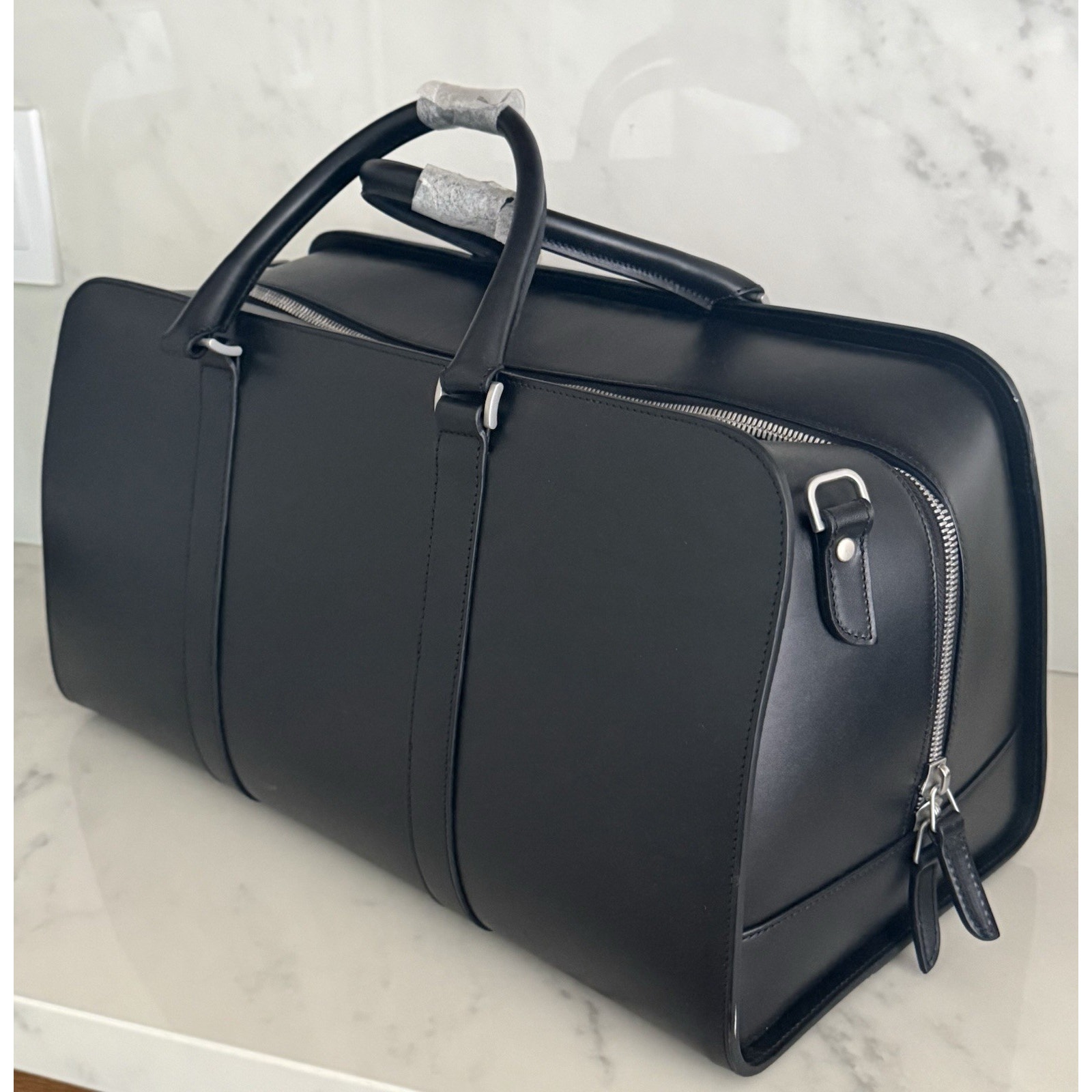 Original Carl Friedrik Weekender Leather Bag Made In Italy Black — image 4 of 8